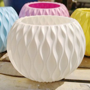 Round Flower Pot White / (Tob for Tree or Plants)